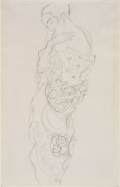 Woman in Kimono, Left Shoulder Bare by Gustav Klimt